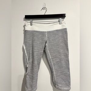 Lululemon grey striped capris